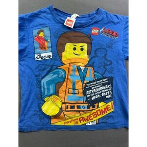 LEGO Movie Emmet Everything‎ is Awesome Blue Graphic T-Shirt Kids Boys Size S